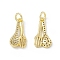 Rack Plating Eco-friendly Brass Micro Pave Clear Cubic Zirconia Tableware Pendants, Long-Lasting Plated, Lead Free & Cadmium Free, with Jump Ring, Spoon & Fork Charm, Real 18K Gold Plated, 17x9x3mm, Hole: 3mm