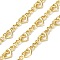 Rack Plating Brass Heart Link Chains, Curb Chains, Soldered, with Spool, Cadmium Free & Lead Free, Real 18K Gold Plated, 20x8.5x2.5mm, 7x4.5x1.5mm