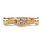 Brass Micro Pave Cubic Zirconia Fold Over Clasps, Nickel Free, Column, Real 18K Gold Plated, Pink, 33mm