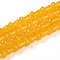 Baking Painted Glass Beads Strands, Mushroom, Gold, 11.5~12x7.5~8mm, Hole: 0.8mm, about 65~67pcs/strand, 30.31~31.10 inch(77~79cm)