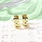 Brass Micro Pave Cubic Zirconia Rectangle Dangle Earrings, Rack Plating, Lead Free & Cadmium Free, Long-Lasting Plated, Colorful, 15x12.5x7mm