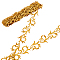 NBEADS About 4.37 Yards Embroidery Lace Trim, 1.57 Inch Wide Embroidery Floral Trimming Iron on Metallic Cloud Lace for Sewing Costumes Gowns Home Decor Garment Accessories