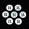 Natural Freshwater Shell Charms, Flat Round with Twelve Constellations, Hollow, Gemini, 12x1.5mm, Hole: 0.9mm