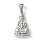 Non-Tarnish 304 Stainless Steel Pendants, Avalokitesvara Charm, Stainless Steel Color, 28x16x4mm, Hole: 7x3mm