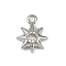 Brass Pave Clear Cubic Zirconia Pendants, Cadmium Free & Nickel Free & Lead Free, Sun Charms, Platinum, 10x8x2.5mm, Hole: 1.2mm