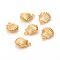 304 Stainless Steel Pendants, Hollow Scallop Shape, Golden, 14x11x4.5mm, Hole: 1mm