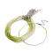 Faceted Rondelle Glass Beaded Necklace for Women, with Alloy Clasps, Yellow Green, 16.14 inch(41cm), 3mm