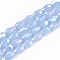 Electroplate Glass Beads Strands, AB Color Plated, Imitation Jade Glass, Faceted Teardrop, Light Steel Blue, 4x3mm, Hole: 0.7mm, about 98~99pcs/strand, 16.54~16.92 inch(42~43cm)