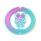 201 Stainless Steel Connector Charms/Links, Ring with Hollow Owl, Etched Metal Embellishments, for DIY Wind Spinners, Multi-color, 50x0.2mm, Hole: 1.4~1.5mm