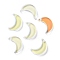 Transparent Baking Paint Glass Beads, Moon, Top Drilled, Light Khaki, 15.5x13x3.5mm, Hole: 1.2mm