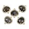 Natural Labradorite Faceted Oval Links, Rack Plating Brass Micro Pave Clear Cubic Zirconia Connector Charms, Golden, 20.5x17.5x4.5mm, Hole: 1.6mm