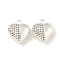 Brass Micro Pave Clear Cubic Zirconia Charms, Cadmium Free & Nickel Free & Lead Free, Heart, 925 Sterling Silver Plated, 13.5x12x6mm, Hole: 1.5mm