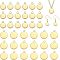 CHGCRAFT 50Pcs 2 Sizes Brass Round Blank Bezel Tray Pendant 12mm 8mm Gold Bezel Cup Frame Tray Setting Round Cabochon Base Tray Pendants for Jewelry Making