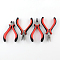 Iron Jewelry Tool Sets: Round Nose Pliers, Wire Cutter Pliers, Side Cutting Pliers and Bent Nose Plier, Red, 110~127mm, 4pcs/set