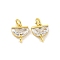 Brass with Clear Cubic Zirconia Pendant Bail, Cadmium Free & Nickel Free & Lead Free, Half Round, Real 18K Gold Plated, 9x8x2.5mm