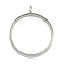 304 Stainless Stee Locket Pendants, with Glass, Flat Round Charm, Stainless Steel Color, 41x34x6mm, Hole: 5mm