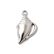 Brass Pendants, Cadmium Free & Nickel Free & Lead Free, Real Platinum Plated, Shell Shape, 20.5x12x4mm, Hole: 1.6mm