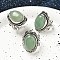 Natural Green Aventurine Adjustable Rings, Lead Free & Cadmium Free, Antique Silver Plated Brass Finger Rings for Women, Oval, 27mm, Inner Diameter: 17mm