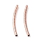 Tube Beads, Curved, Brass, Rose Gold, 25x2mm, Hole: 1.2mm