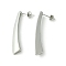 Brass Stud Earring, Rectangle, Platinum, 41.5x4.5mm