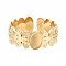 304 Stainless Steel Oval Wrap Open Cuff Ring, Chunky Ring for Women, Golden, US Size 6 3/4(17.1mm)