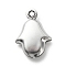 Non-Tarnish 304 Stainless Steel Pendants, Penguin Charms, Stainless Steel Color, 14x10x3.4mm, Hole: 1mm