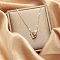 Alloy Crystal Rhinestone Pendant Necklaces for Women, Light Gold, Letter D, 17.72 inch(45cm)