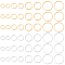 64Pcs 8 Style Brass Linking Rings, Long-Lasting Plated, Cadmium Free & Lead Free, Round Ring, Real 24K Gold & 925 Sterling Silver Plated, 6~14x1mm, Inner Diameter: 4~12mm, 8pcs/style