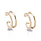 Brass Cuff Earrings, Golden, 11.2x11x6mm, Inner Diameter: 8.8mm