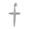 Brass Micro Pave Cubic Zirconia Pendants, Cross, Clear, Platinum, 38.8x20x2mm, Hole: 4x5mm
