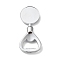 Zinc Alloy Bottle Opener Cabochon Component, Bezel Cup Settings, Platinum, Flat Round, 86.5x36x11mm, tray: 35mm