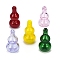 Handmade Lampwork Pendants, Gourd, Mixed Color, 34~34.5x17~18mm, Hole: 1.6~1.8mm