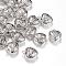 Brass Hollow Charms, Heart, Platinum, 14.5x12x7mm, Hole: 1.5mm