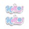Alloy Enamel Pendants, Letter, Platinum, 16~16.5x28x1mm, Hole: 1.8mm