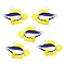 Handmade Lampwork Pendants, Fish, Yellow, 29~33x37~42x13~15mm, Hole: 2~3mm