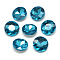 Pointed Back Glass Rhinestone Cabochons, Back Plated, Faceted, Flat Round, Deep Sky Blue, 8x3.5mm