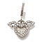 Rack Plating Alloy Crystal Rhinestone European Dangle Charms, Wing Heart Large Hole Pendants, Lead Free & Cadmium Free, Antique Silver, 25mm, Hole: 5mm