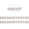 Brass Handmade Cobs Chains, Link Chains, with Spool, Long-Lasting Plated, Soldered, Leaf, Platinum, 7x6x0.5mm, about 32.8 Feet(10m)/roll