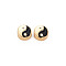 Brass Beads, Nickel Free, Flat Round with Yin-yang, Real 18K Gold Plated, 8x4mm, Hole: 1.4mm
