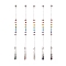 Mixed Natural Gemstone Pointed Drowsing Pendulums, with Chakra Evil Eye Lampwork Bead & 304 Stainless Steel Findings, Bullet Charm, 272~275mm