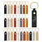 64Pcs 16 Colors PU Leather Keychain, with Iron Key Rings, Mixed Color, 9.5x1.6cm, 4pcs/color