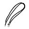 Nylon Cord Necklaces Findings, with Brass Micro Pave Cubic Zirconia Crown Clasps, Lead Free & Cadmium Free, Platinum, 13.98x0.08 inch(35.5x0.2cm), Crown: 9x12x6mm