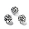 Acrylic Rhinestone Ball Beads, Sparkling Beads with Hexagon Patterns, Round, Silver, 20x18.5mm, Hole: 2.8mm