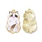 Alloy Enamel Pendants, Light Gold, Cat, Camel, 25x14x2.3mm, Hole: 1.6mm