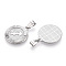 Brass Pendants, Cadmium Free & Nickel Free & Lead Free, Twelve Constellations, Flat Round, Platinum, 24x20.5x2mm, Hole: 3.5x7mm