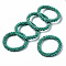 Faceted Opaque Glass Beads Stretch Bracelets, Rainbow Plated, Rondelle, Dark Cyan, Inner Diameter: 2 inch(5cm)