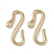 Brass Hook and S-Hook Clasps, Cadmium Free & Nickel Free & Lead Free, Snake, Real 18K Gold Plated, 20x12x2.5mm