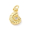 Brass Micro Pave Cubic Zirconia Pendants, Cadmium Free & Lead Free, Conch Charms, with Jump Ring, Real 16K Gold Plated, 12.5x8.5x3.5mm, Hole: 3.5mm