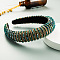 Bling Bling Glass Beaded Hairband, Wide Edge Headwear, Party Hair Accessories for Women Girls, Teal, 30mm