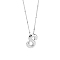 1pc Brass Chain with Alloy Letter Pendants Necklaces, Lead Free & Nickel Free & Cadmium Free, Platinum, Letter S, 17.99~18.23 inch(45.7~46.3cm), pendants: 20~22.5x13~23mm